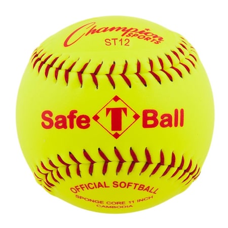 Perfectpitch 12 in. Safety SoftballOptic Yellow & Red PE745133